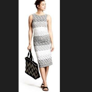 NEW NWT Athleta White & Black Stripes Tank Fitted Midi Dress Small
